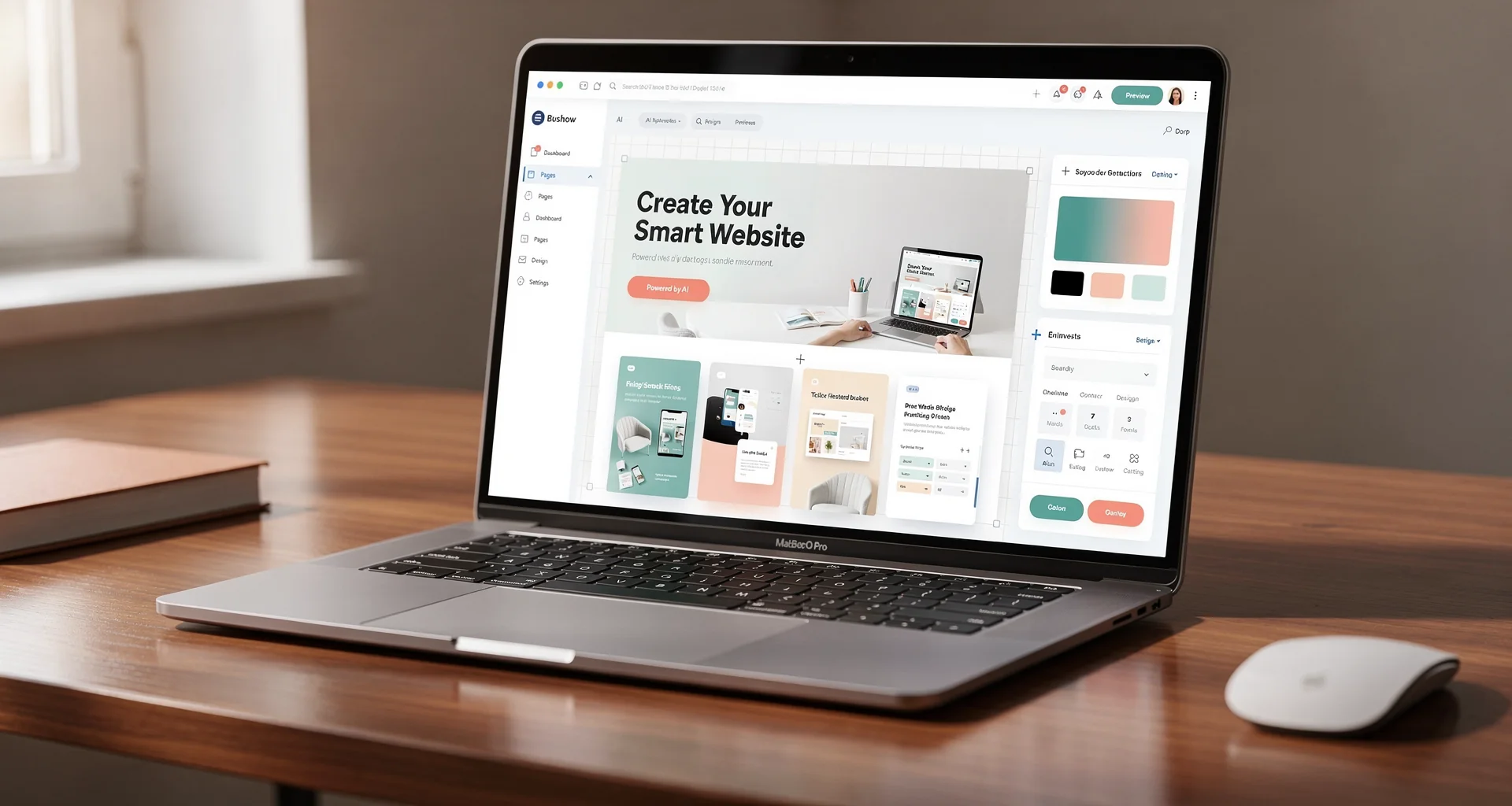 AI website builder interface showing real-time website preview for Chicago businesses